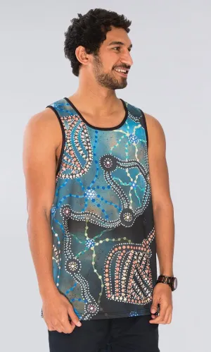 Aboriginal Art Singlet Bang-Gujin