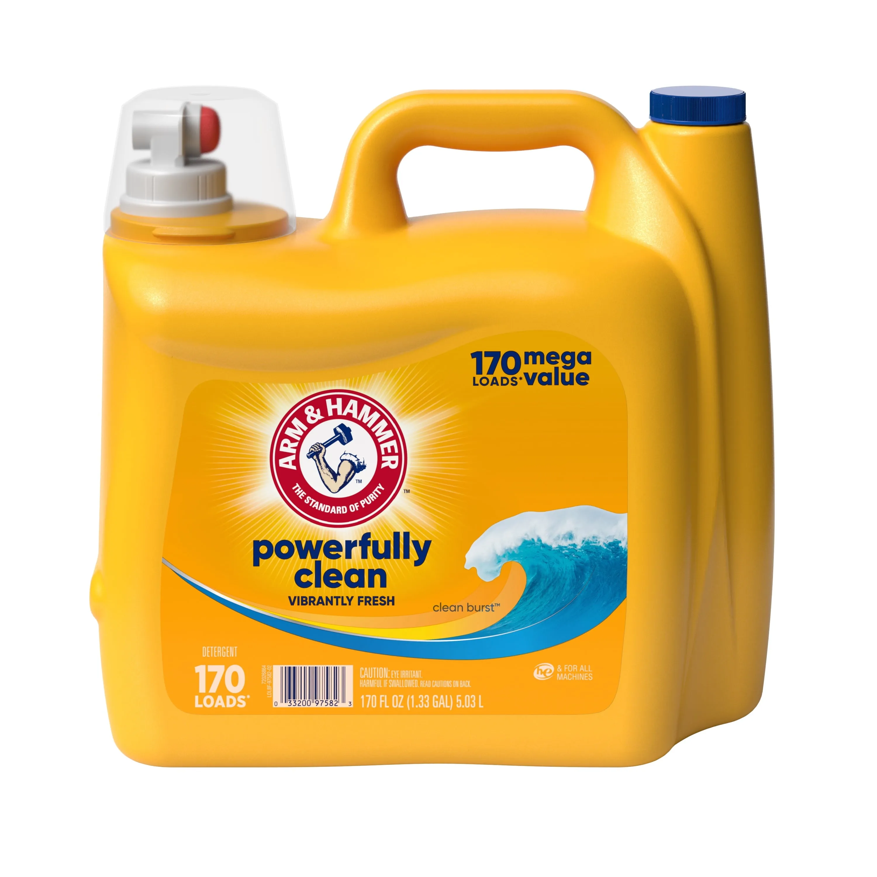 Arm & Hammer Clean Burst, 170 Loads Liquid Laundry Detergent, 170 fl oz