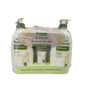 Aveeno Daily Moisturizing Lotion For Dry Skin, 2 Pack Plus Bonus