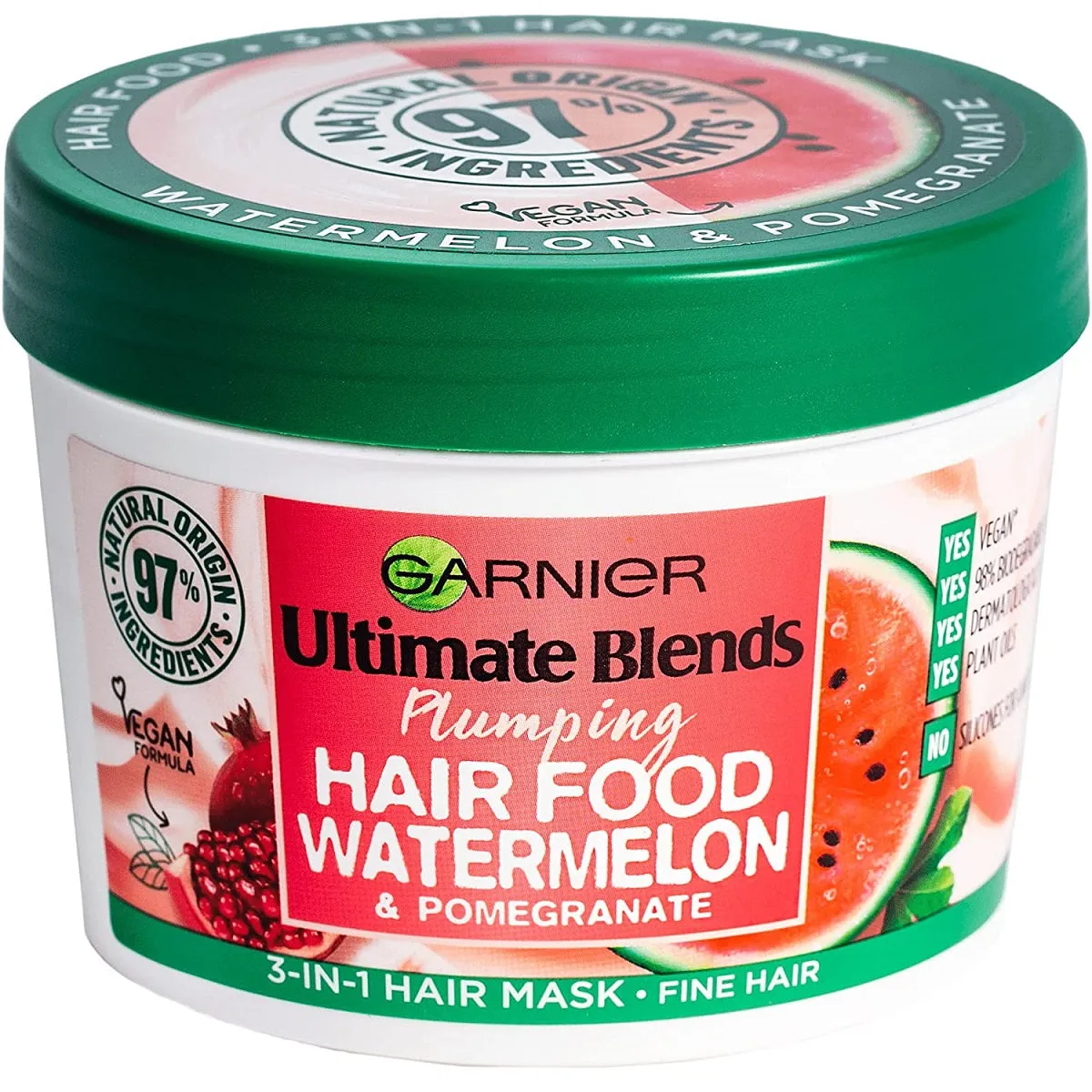 Garnier Ultimate Blends Plumping Hair Food Watermelon & Pomegranate 3-in-1 Hair Mask 390ml