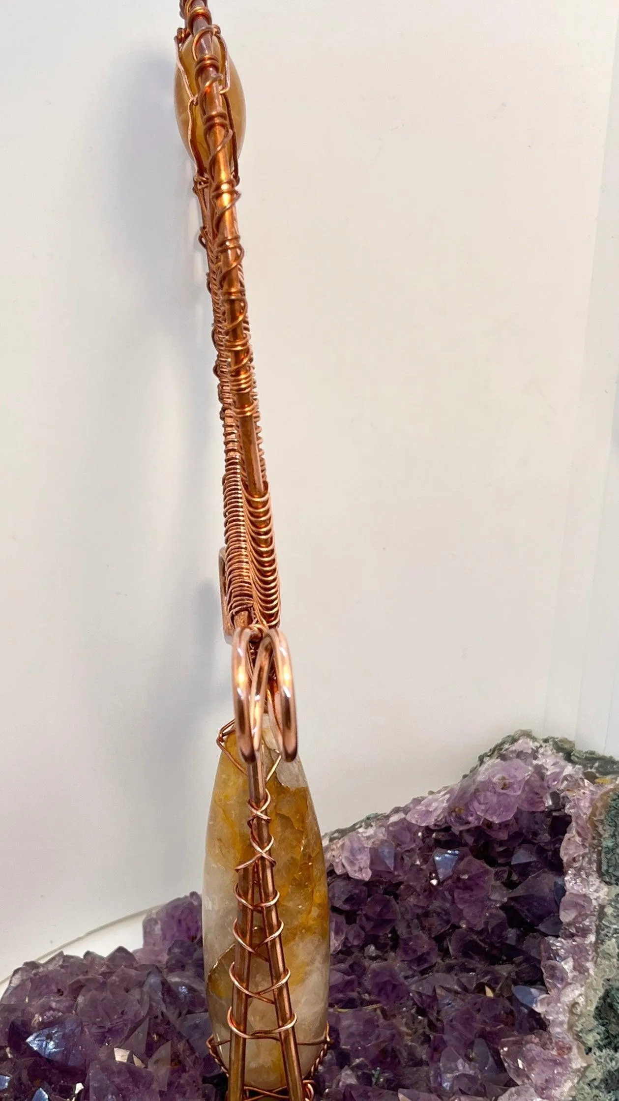 Golden Healer Quartz Crystal Handheld Ankh