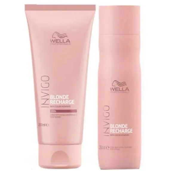 Invigo Cool Blond Recharge Color Refreshing Maintenance Kit 2 Products - Wella