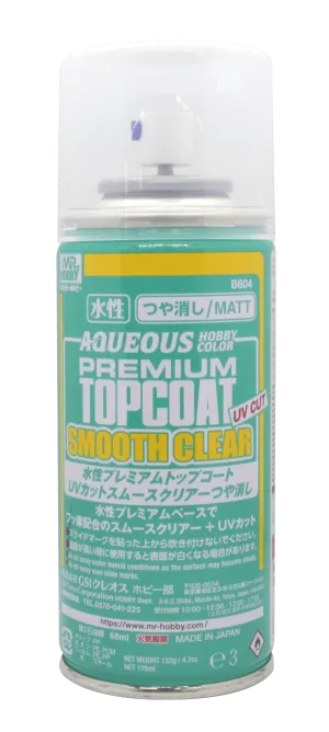 Mr. Hobby B604 Aqueous Color Premium Top Coat Smooth Clear UV Cut Matt Spray Paint