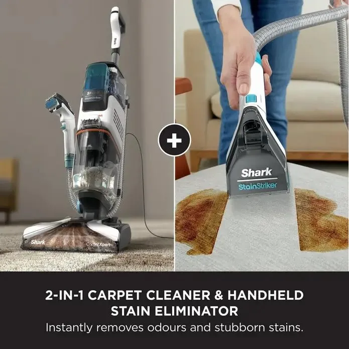 Shark EX200UK CarpetXpert Deep Carpet Cleaner with Built-In StainStriker - Rotator White