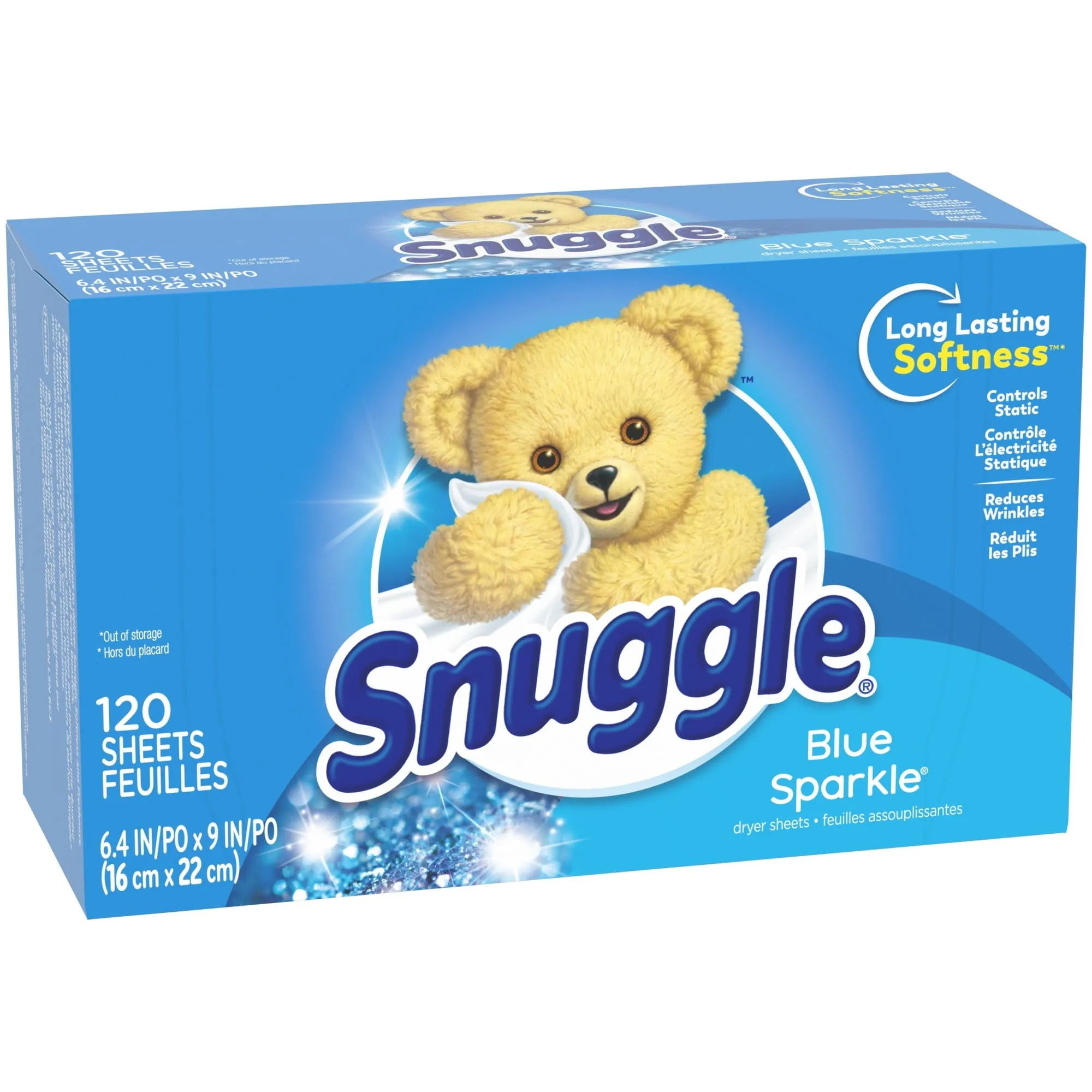 Snuggle Fabric Softener Dryer Sheets, Blue Sparkle, 120 Count