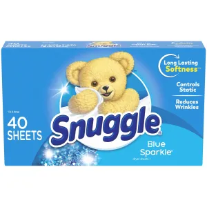 Snuggle Fabric Softener Dryer Sheets, Blue Sparkle, 40 Count