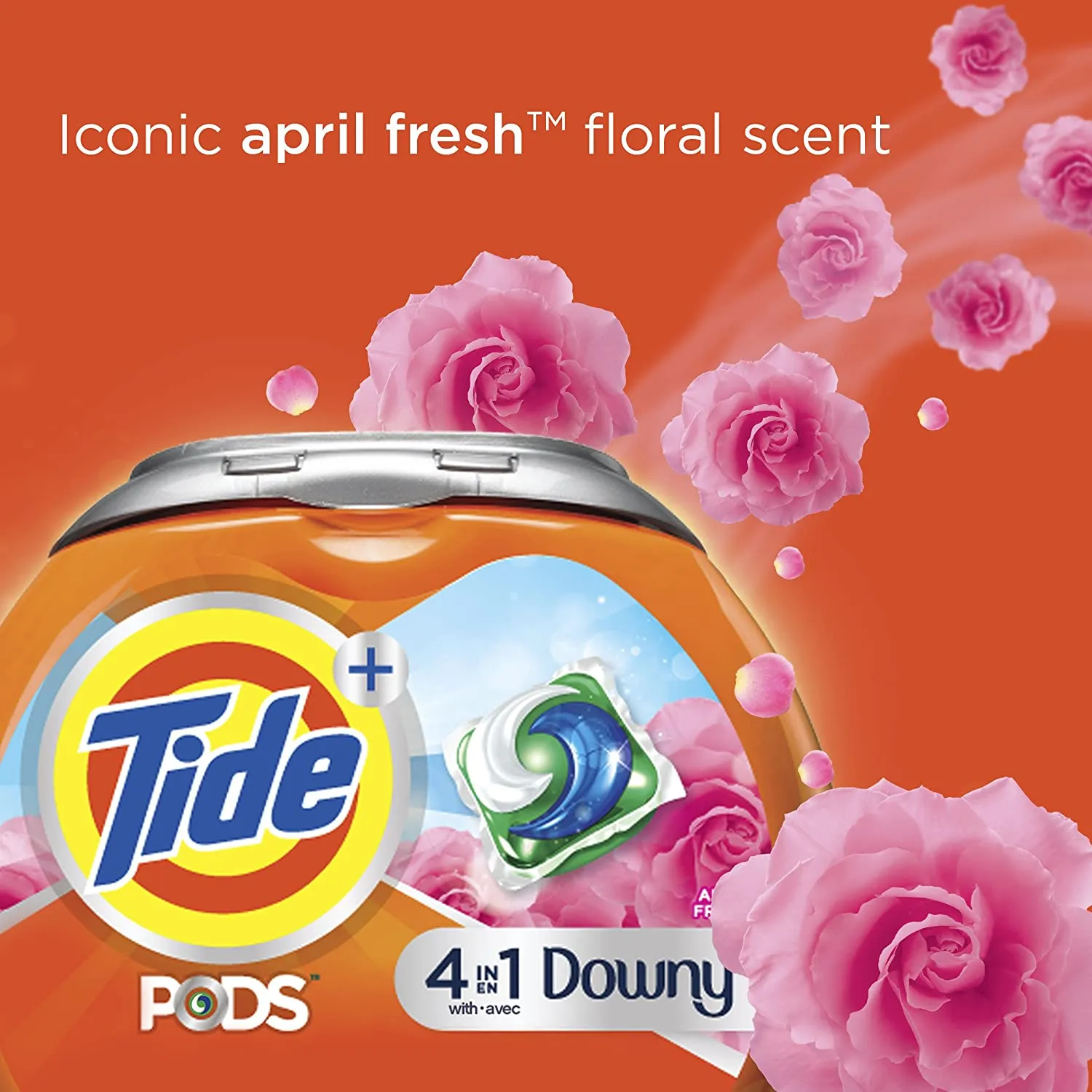 Tide Pods with 4 in 1 Downy April Fresh Liquid Laundry Detergent Pacs 98 pods--- clearance